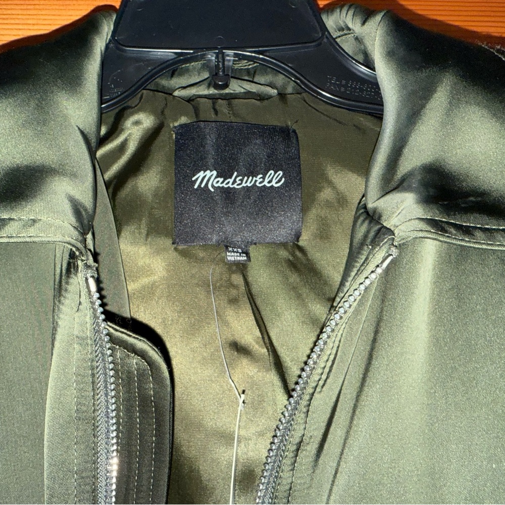 Madewell Olive Green Bomber Zip-Up Jacket